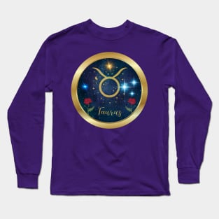 Golden Taurus Zodiac Signs Long Sleeve T-Shirt